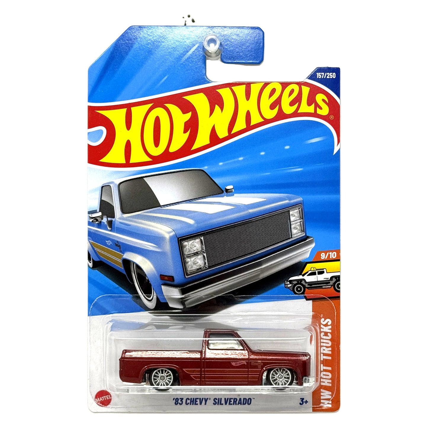 Hot Wheels Hot Trucks 1983 Chevy Silverado 1:64 Diecast Red Custom Real Riders