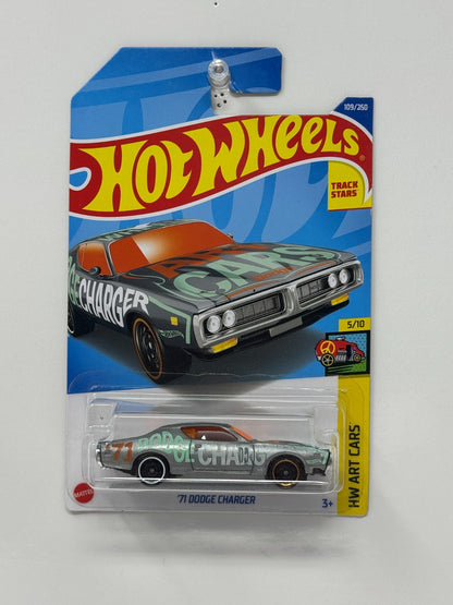 Hot Wheels Art Cars 1971 Dodge Charger 1:64 Diecast Gray
