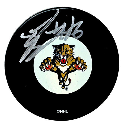 Steve Bernier Florida Panthers Signed NHL Autograph Puck Silver Auto