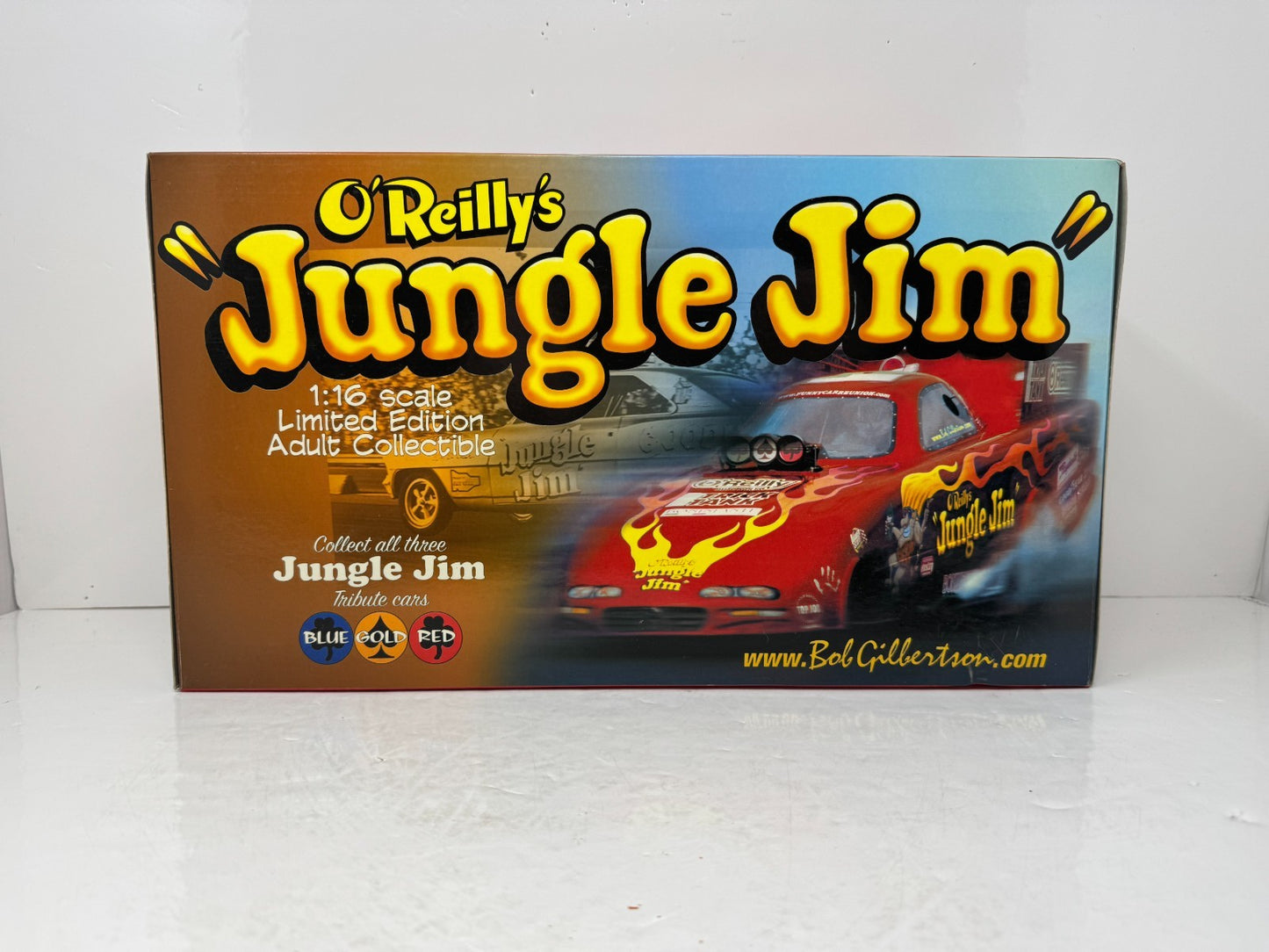 Milestone Bob Gilbertson NHRA Jungle Jim Tribute Blue Funny Car 1:16 Scale