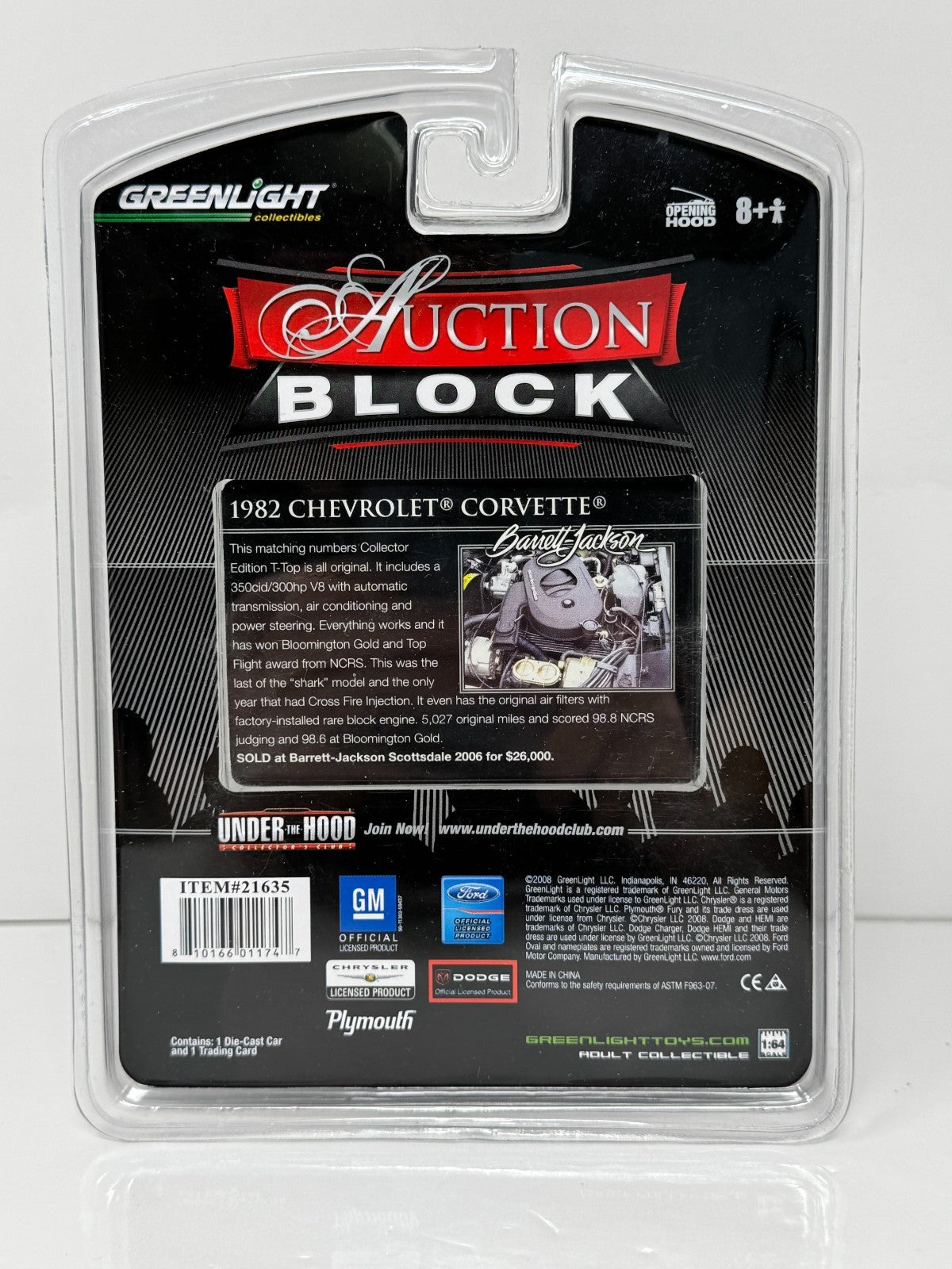 Greenlight Auction Block 1982 Chevrolet Corvette 1:64 Diecast
