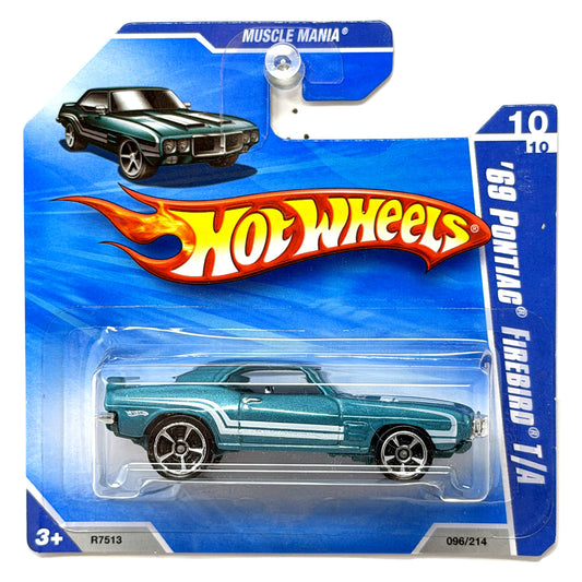 Hot Wheels Muscle Mania 1969 Pontiac Firebird T/A 1:64 Diecast Short Card