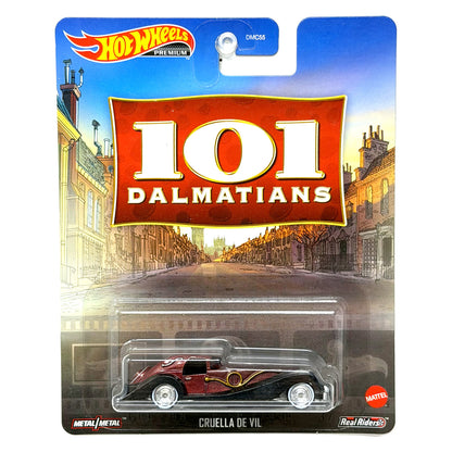 Hot Wheels Premium Disney 101 Dalmatians Cruella De Vil 1:64 Diecast Real Riders
