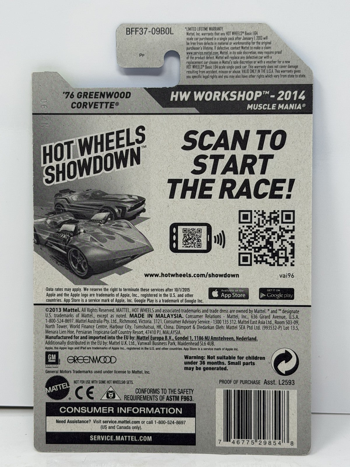 Hot Wheels Super Treasure Hunt 1976 Greenwood Corvette 1:64 Diecast STH