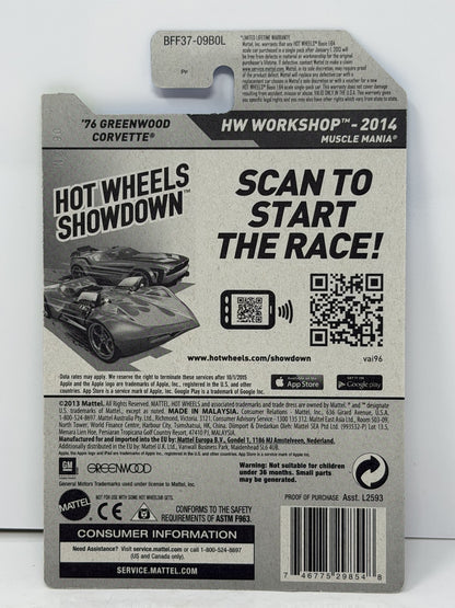 Hot Wheels Super Treasure Hunt 1976 Greenwood Corvette 1:64 Diecast STH
