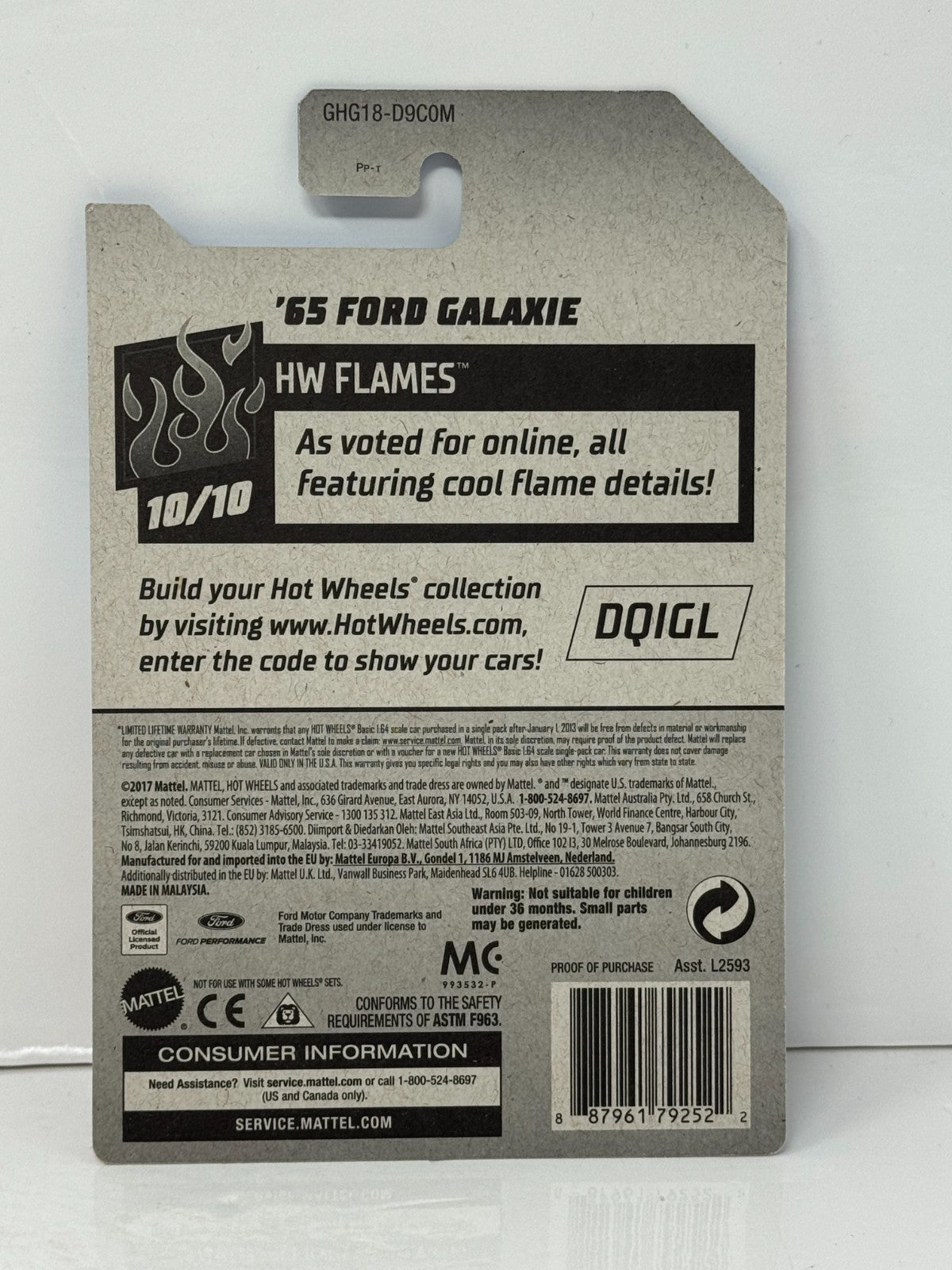 Hot Wheels Super Treasure Hunt 1965 Ford Galaxie 1:64 Diecast