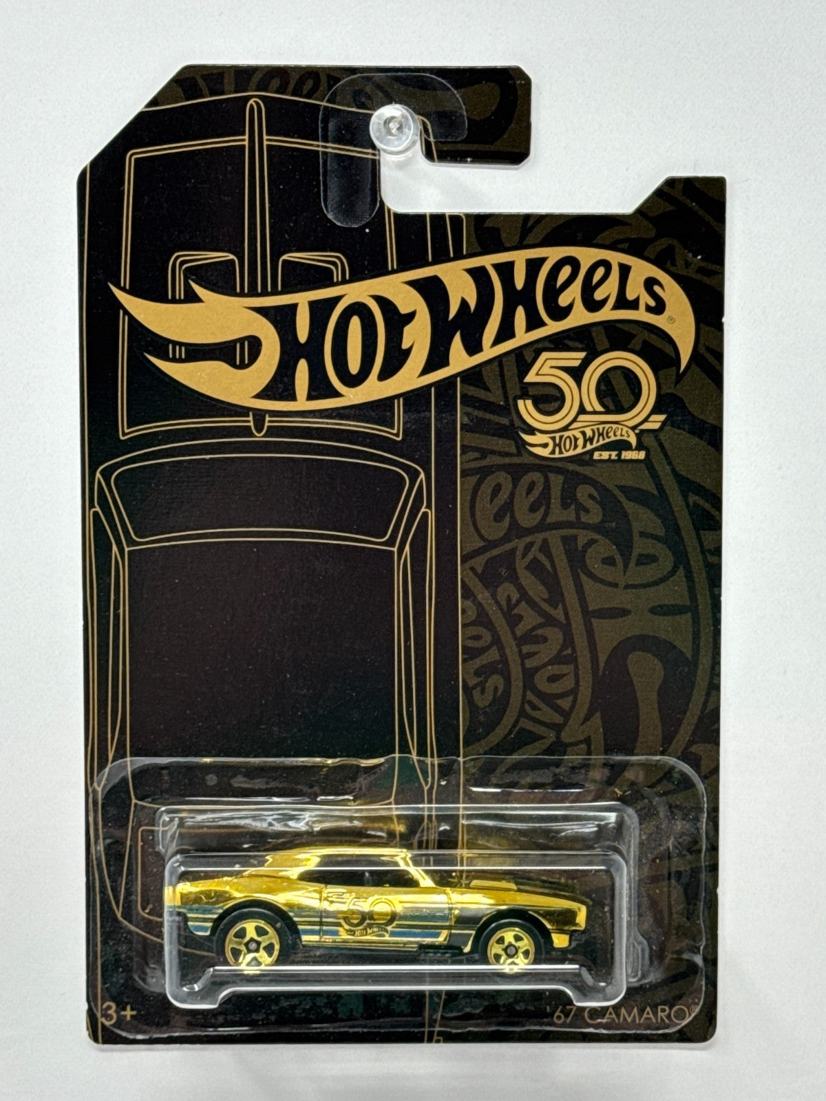Hot Wheels 50th Anniversary Black Gold 1967 Chevrolet Camaro CHASE 1:64 Diecast
