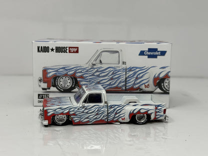 Kaido House MINI GT Chevrolet Silverado Dually On Fire V2 1:64 Diecast