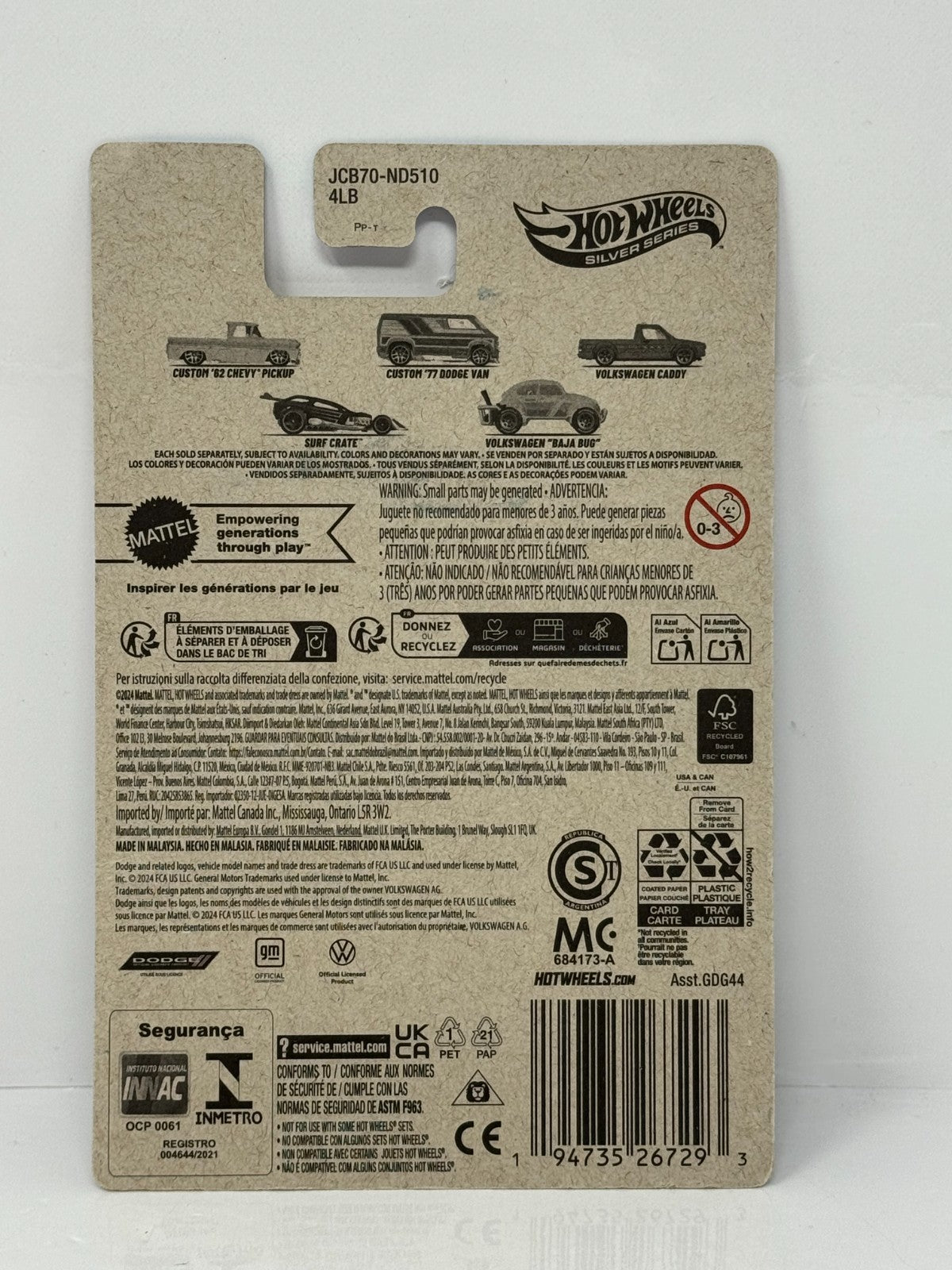 Hot Wheels Silver Series Surf's Up Volkswagen Baja Bug 1:64 Diecast