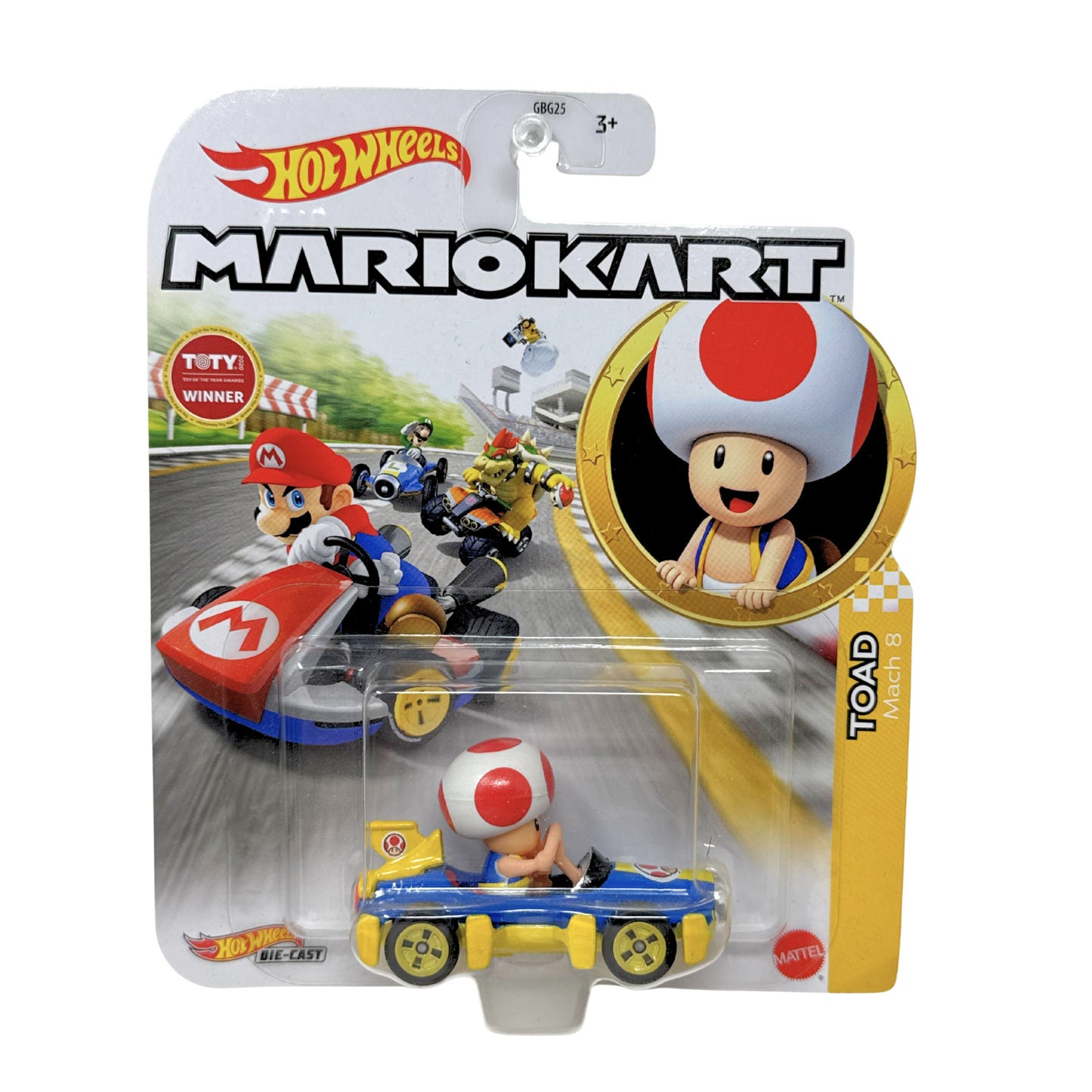 Hot Wheels Mario Kart Toad Mach 8 1:64 Diecast