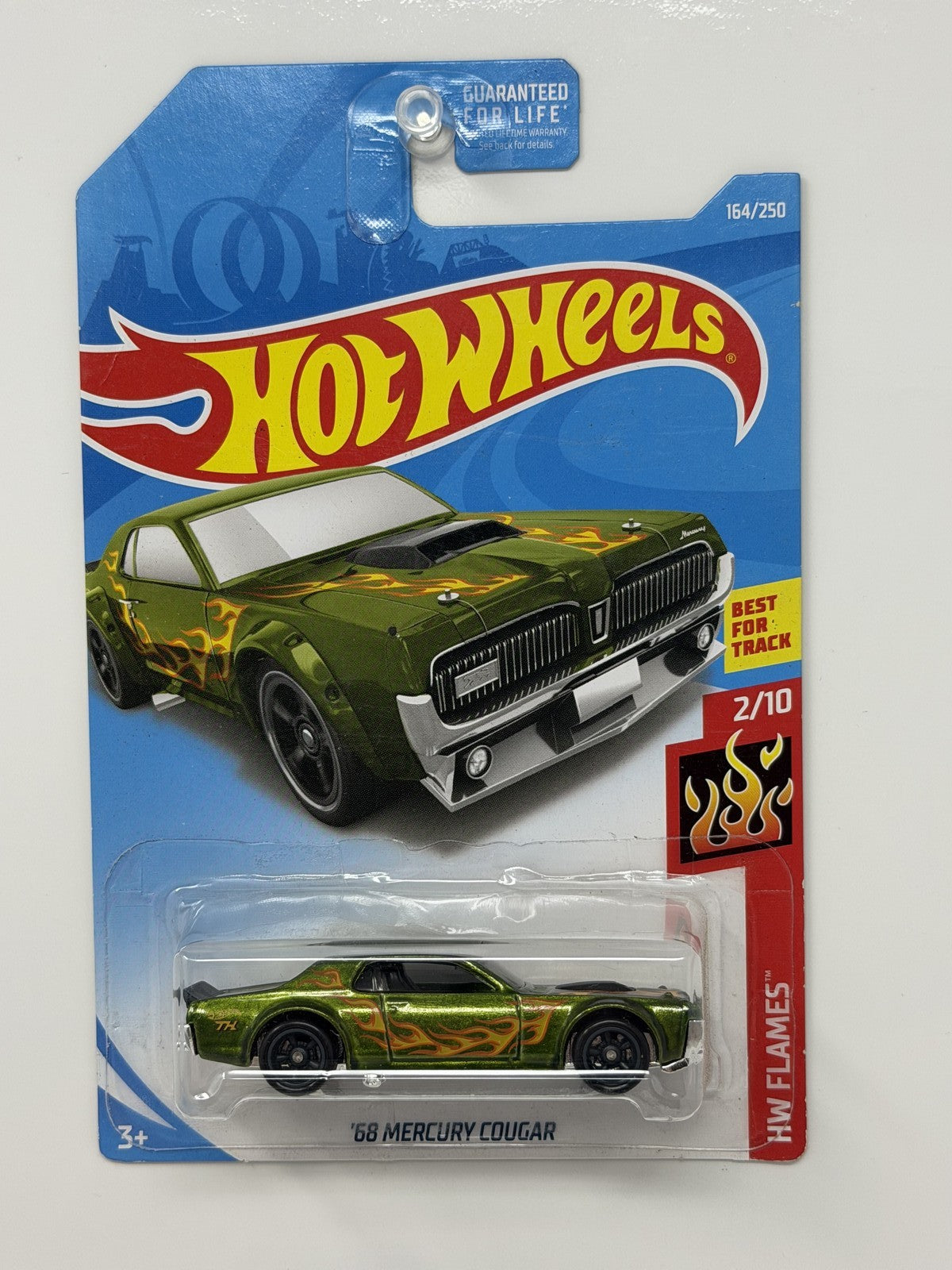 Hot Wheels Super Treasure Hunt 1968 Mercury Cougar HW Flames 1:64 Diecast STH