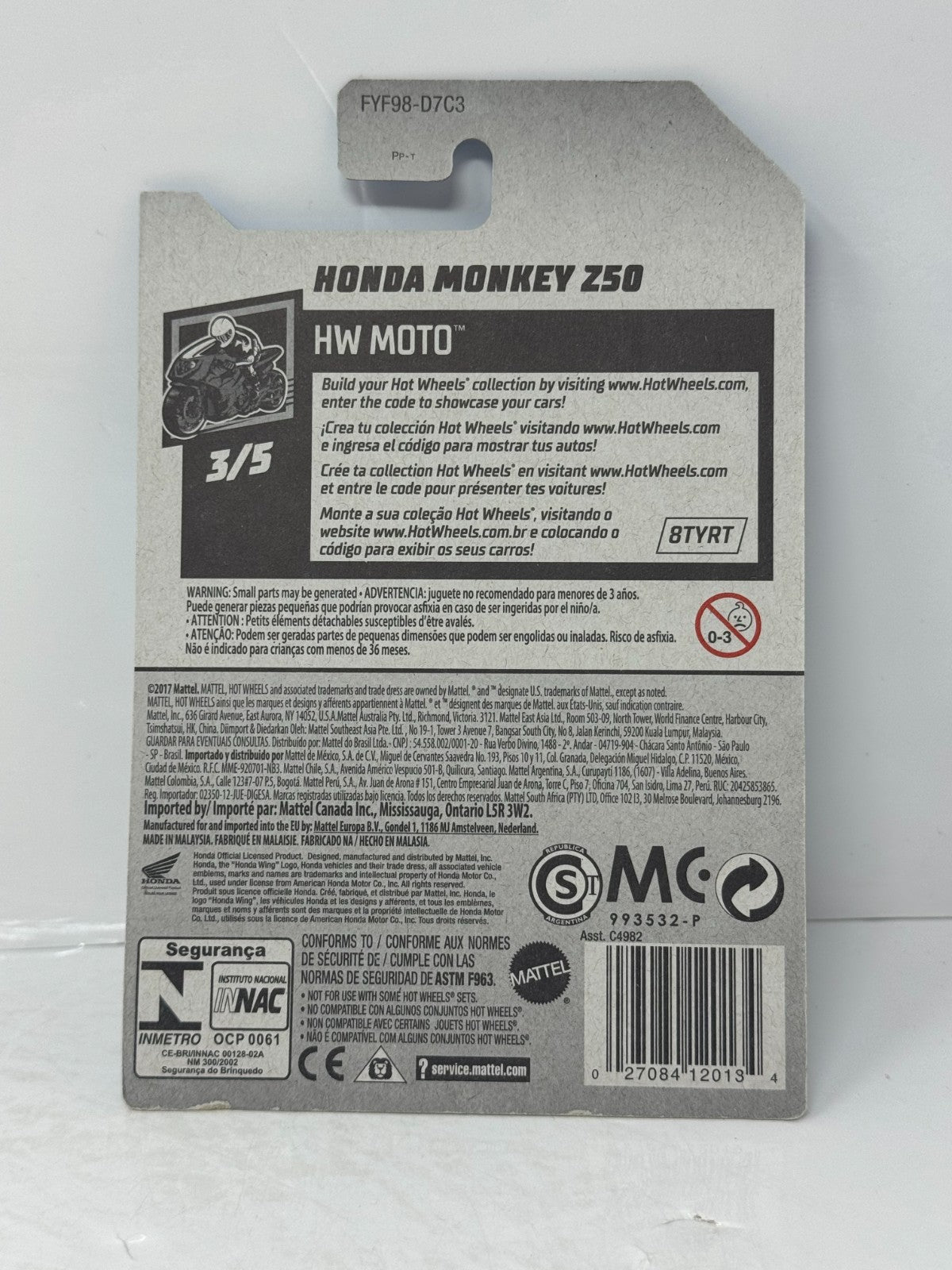 Hot Wheels Treasure Hunt Honda Monkey Z50 1:64 Diecast