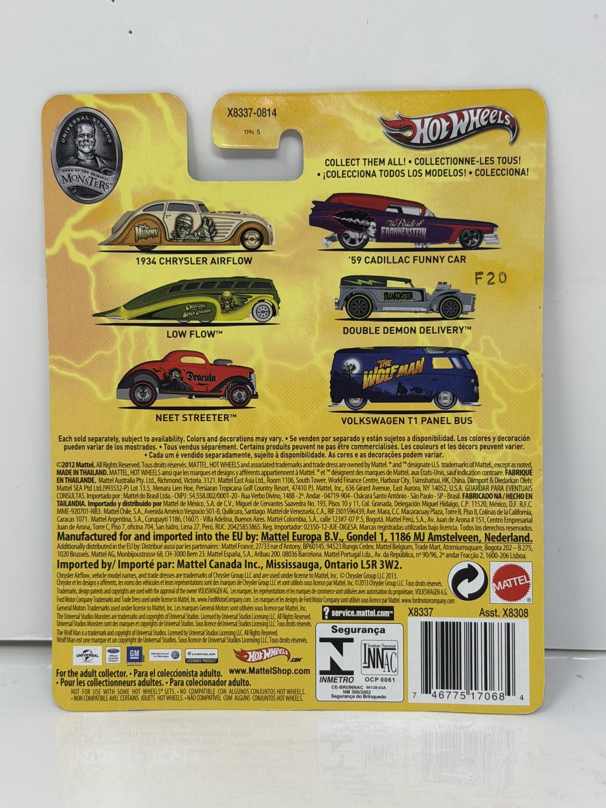 Hot Wheels Monsters Wolf Man Volkswagen T1 Panel Bus 1:64 Diecast Real Riders