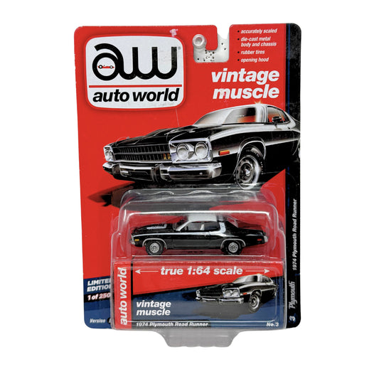 Auto World Vintage Muscle 1974 Plymouth Road Runner 1:64 Diecast