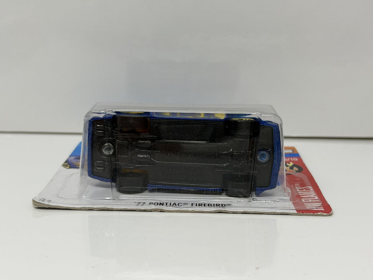 Hot Wheels Flames 1977 Pontiac Firebird 1:64 Diecast Blue Short Card