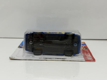 Hot Wheels Flames 1977 Pontiac Firebird 1:64 Diecast Blue Short Card