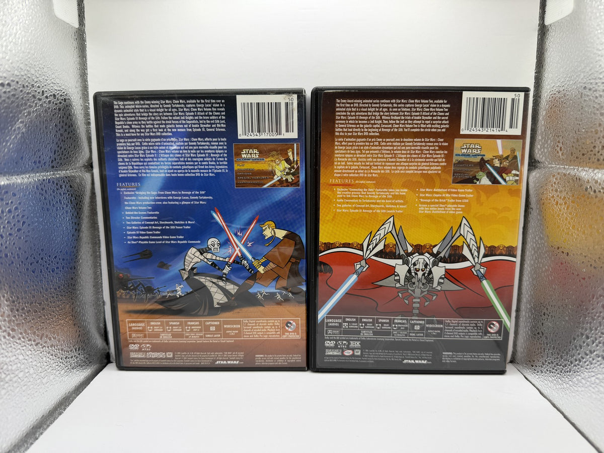 Star Wars Clone Wars Volumes 1 & 2 (DVD) Animated 2-Disc Lot
