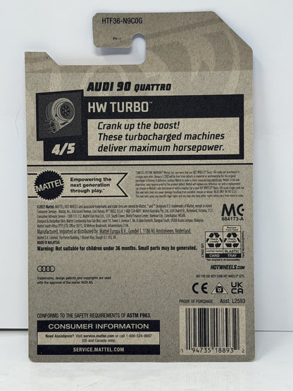 Hot Wheels Super Treasure Hunt Audi 90 Quattro HW Turbo 1:64 Diecast STH