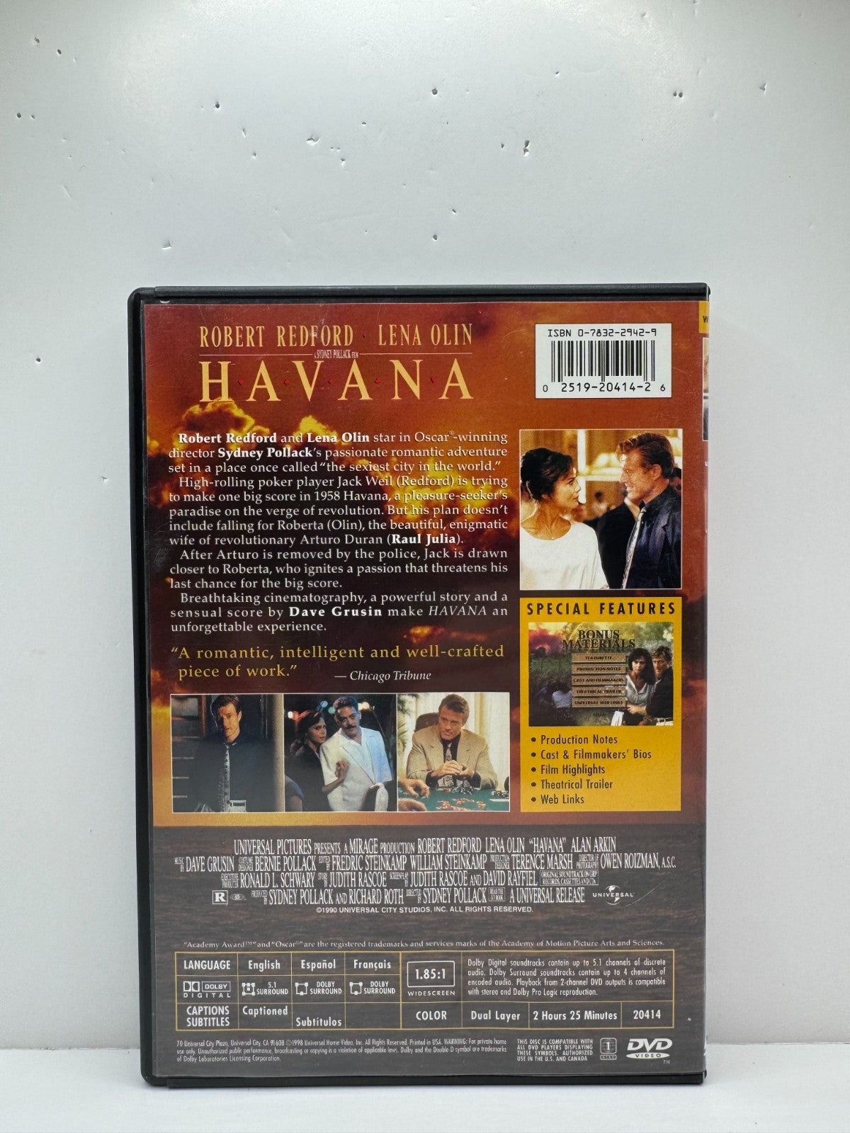 Havana (DVD) Robert Redford Drama