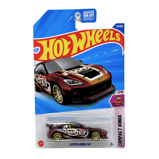 Hot Wheels Compact Kings Toyota GR86 Cup 1:64 Diecast Burgundy