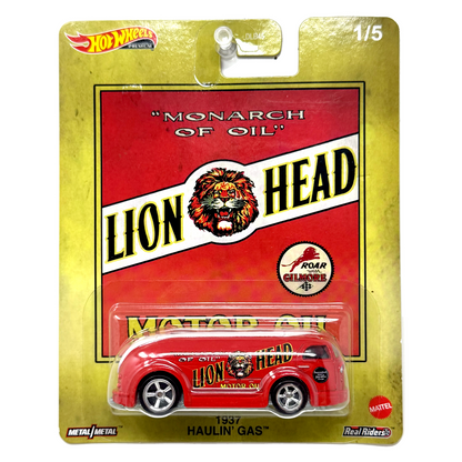 Hot Wheels Premium Lion Head Motor Oil 1937 Haulin' Gas 1:64 Diecast Real Riders