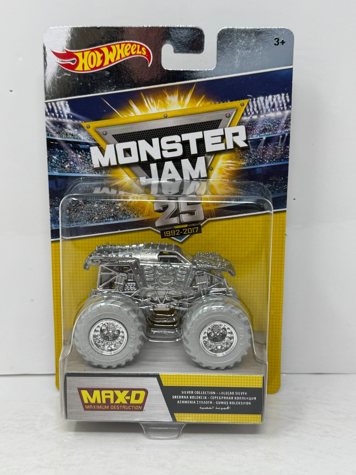 Hot Wheels Monster Jam 25th Anniversary Max-D Silver Collection 1:64 Diecast
