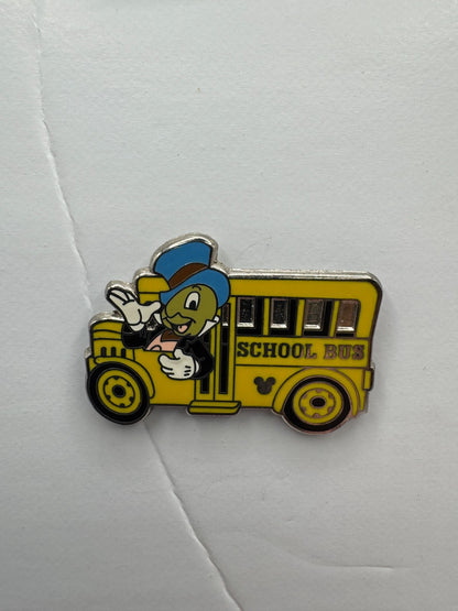 DLR Disney Jiminy Cricket School Bus Hidden Mickey Trading Pin DC1S3