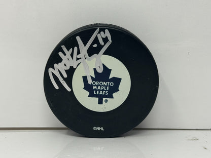 Matt Stajan Toronto Maple Leafs Signed NHL Autograph Puck Silver Auto