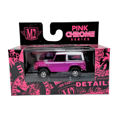 M2 Machines Pink Chrome Series 1976 Ford Bronco 1:64 Diecast