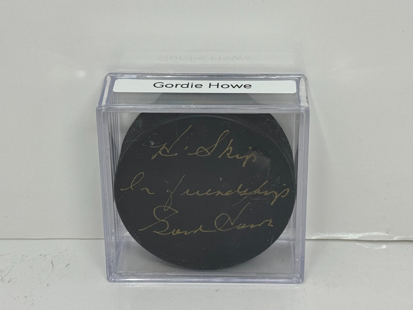 Gordie Howe Signed NHL Autograph Puck Gold Auto