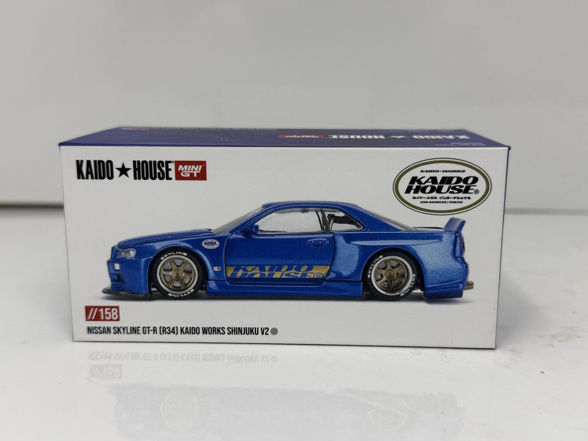 Kaido House Mini GT Nissan Skyline GT-R R34 Shinjuku V2 1:64 Diecast