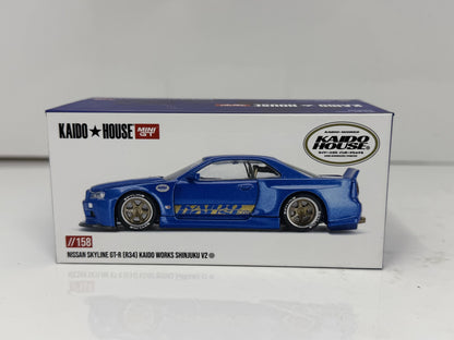 Kaido House Mini GT Nissan Skyline GT-R R34 Shinjuku V2 1:64 Diecast