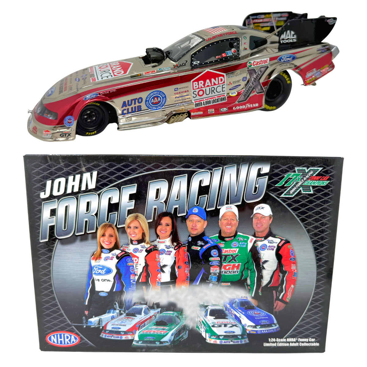 Action NHRA Courtney Force BrandSource 2011 Mustang Color Chrome 1:24 Diecast