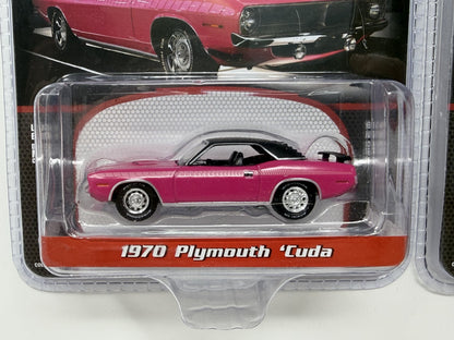GreenLight Barrett-Jackson 1970 Plymouth Cuda RAW CHASE & Regular 1:64 Diecast