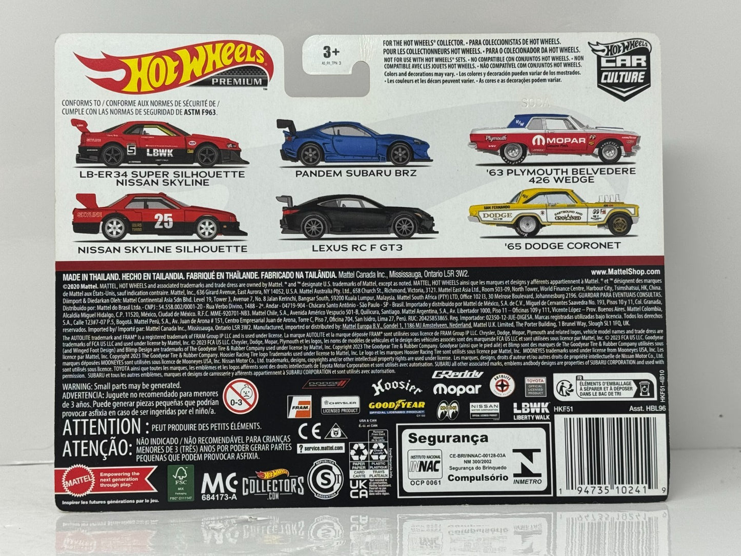 Hot Wheels Premium Car Culture Pandem Subaru BRZ & Lexus GT3 2-Pack 1:64 Diecast