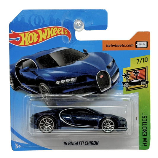 Hot Wheels Exotics 2016 Bugatti Chiron 1:64 Diecast Short Card