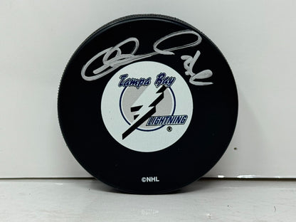 Matthew Barnaby Tampa Bay Lightning Signed NHL Autograph Puck Silver Auto