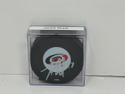 Jared Staal Carolina Hurricanes Signed NHL Autograph Puck Silver Auto COA TNT