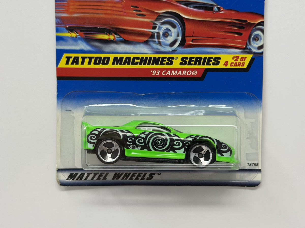 Hot Wheels Tattoo Machines Series 1993 Chevrolet Camaro 1:64 Diecast Green