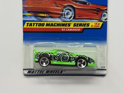 Hot Wheels Tattoo Machines Series 1993 Chevrolet Camaro 1:64 Diecast Green