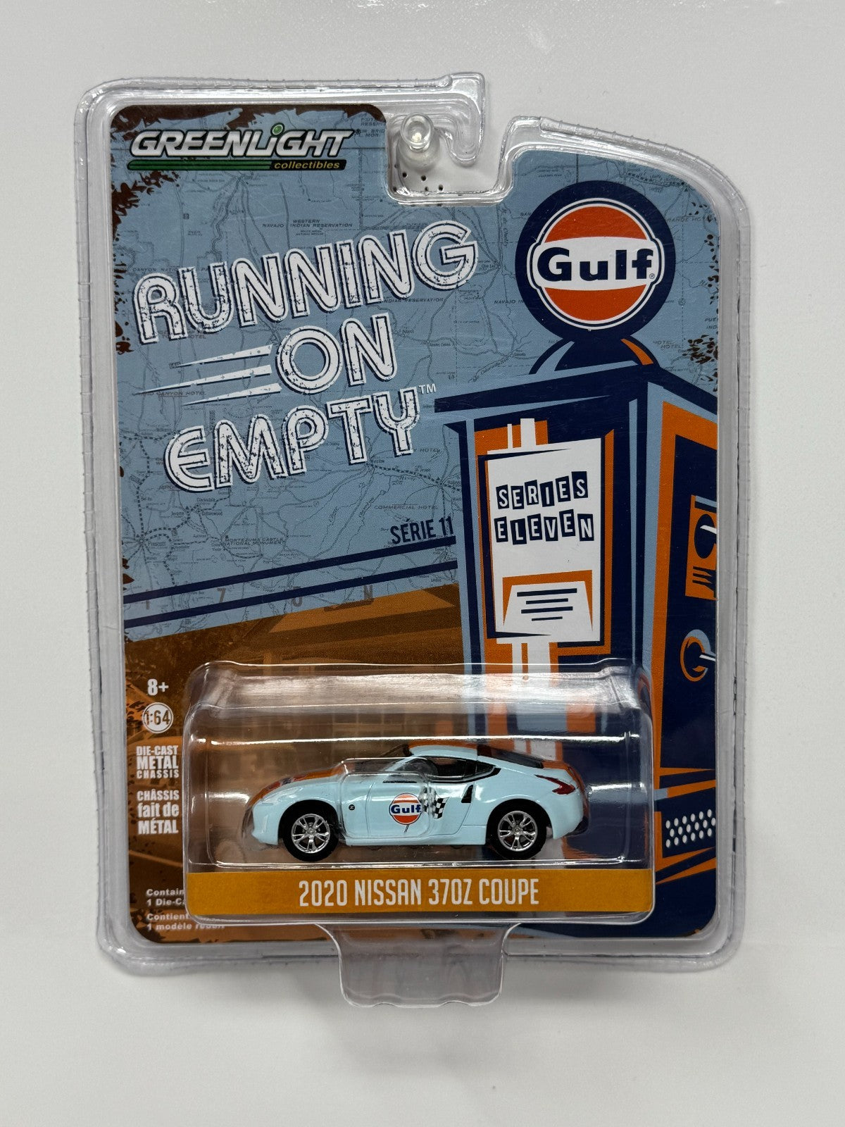 Greenlight Running On Empty 2020 Nissan 370Z Coupe Gulf 1:64 Diecast