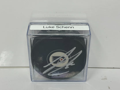 Luke Schenn Philadelphia Flyers Signed NHL Autograph Puck Silver Auto