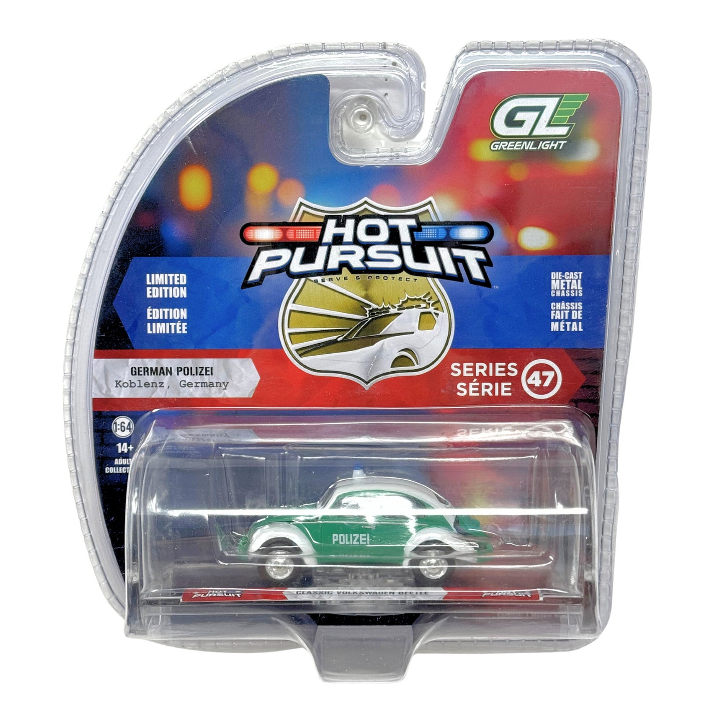 Greenlight Hot Pursuit Classic Volkswagen Beetle German Polizei 1:64 Diecast