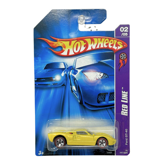 Hot Wheels Red Line Ford GT-40 1:64 Diecast Yellow
