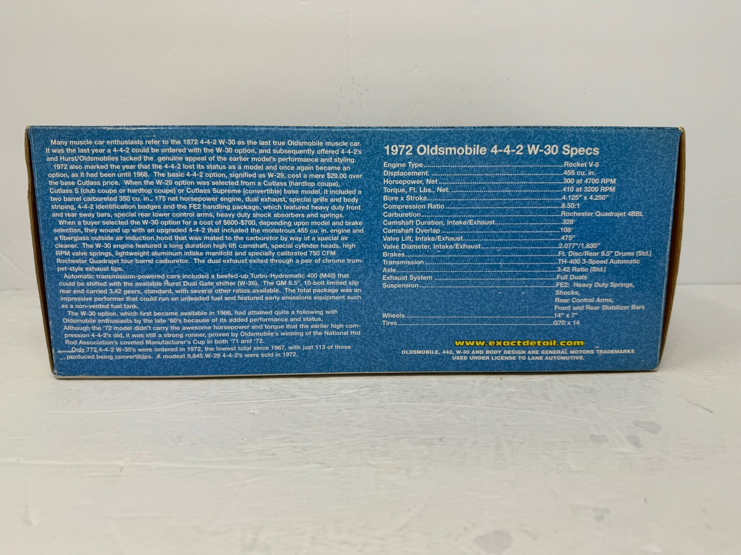 Exact Detail Replicas 1972 Oldsmobile 442 W-30 1:18 Diecast 458/ 2000