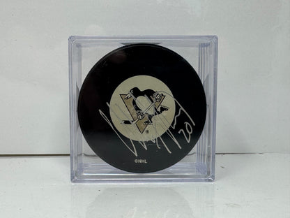 Colby Armstrong Pittsburgh Penguins Signed NHL Autograph Puck Silver Auto