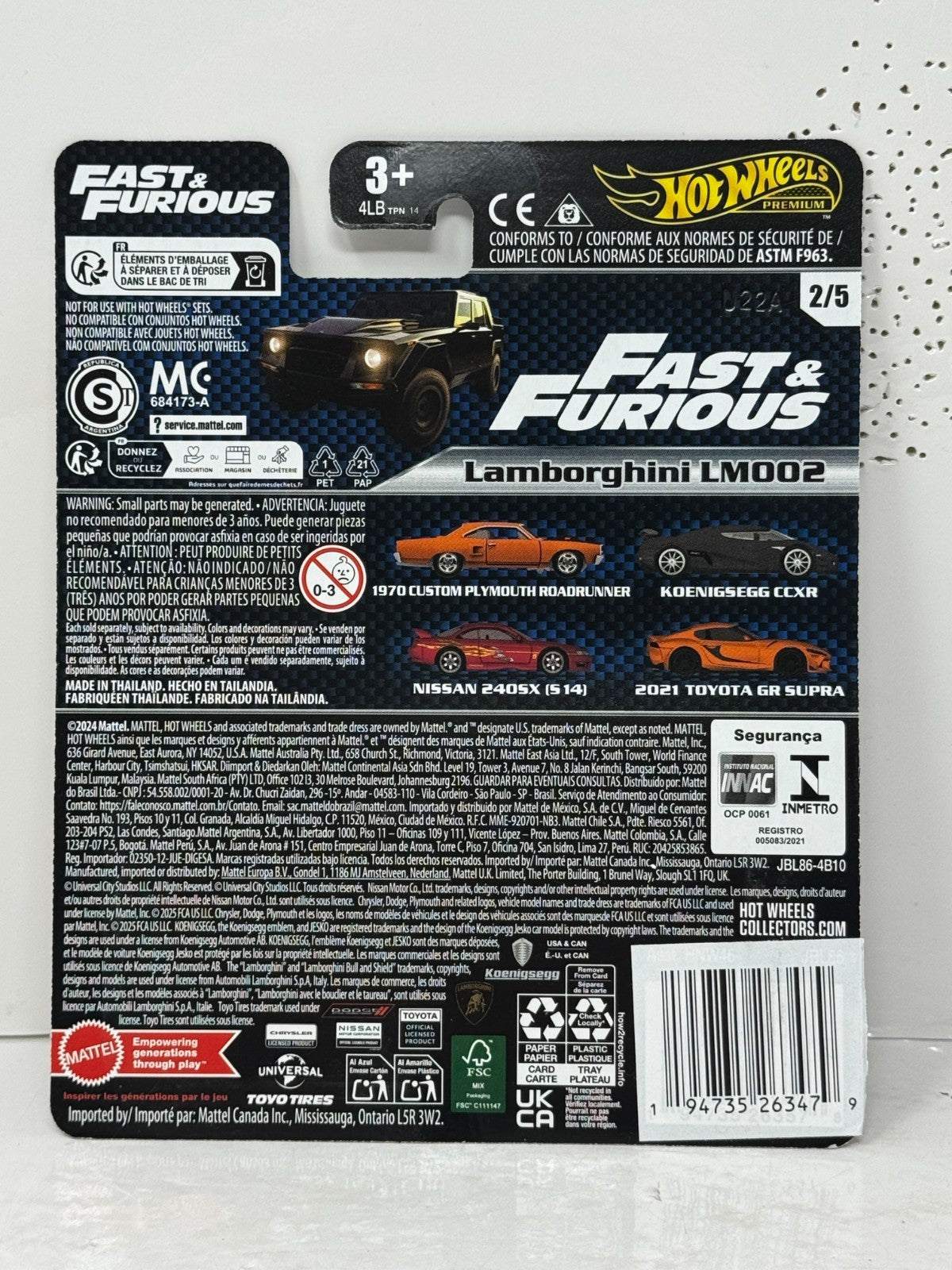Hot Wheels Premium Fast & Furious Lamborghini LM002 1:64 Diecast