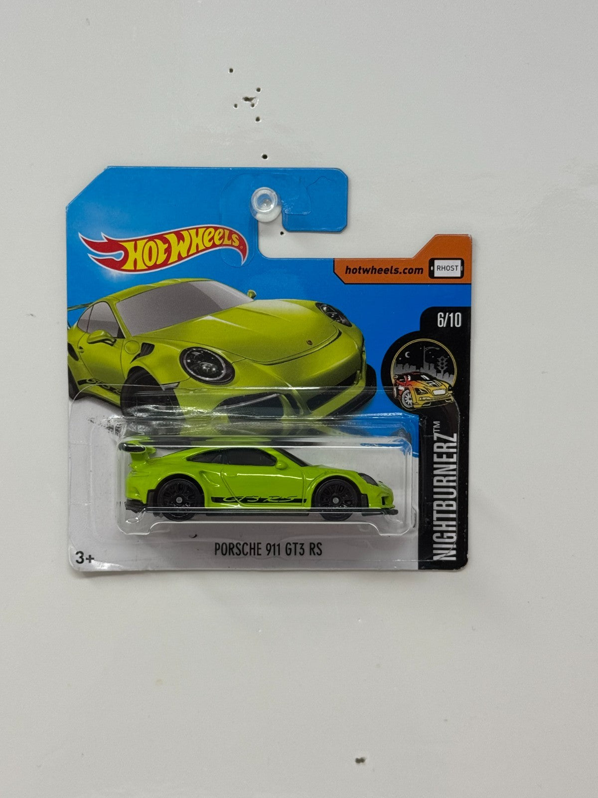 Hot Wheels Nightburnerz Porsche 911 GT3 RS 1:64 Diecast Short Card