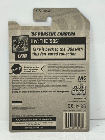 Hot Wheels The '90s 1996 Porsche Carrera 1:64 Diecast White
