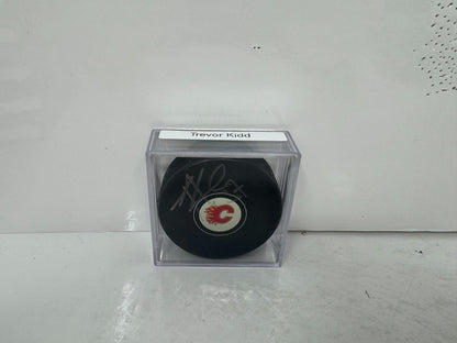 Trevor Kidd Calgary Flames Signed NHL Autograph Puck Silver Auto